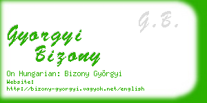 gyorgyi bizony business card