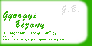 gyorgyi bizony business card